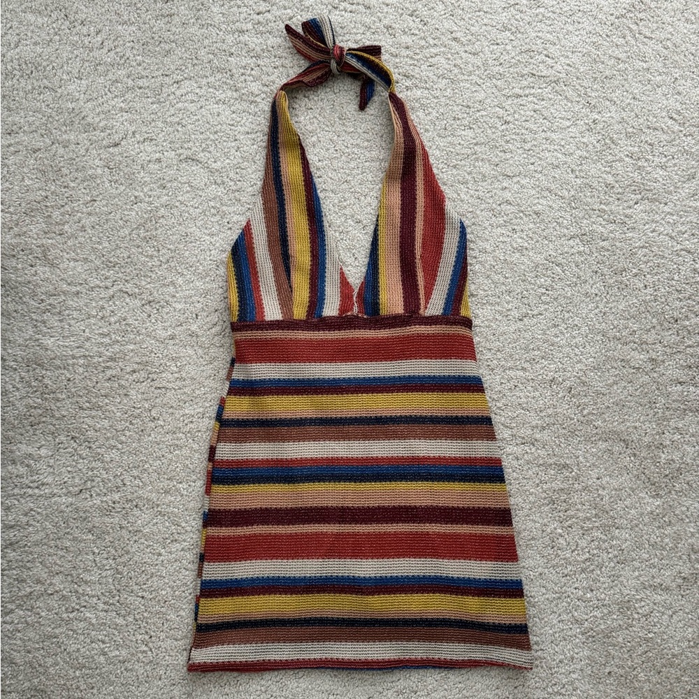 Knit Halter Mini Dress Small